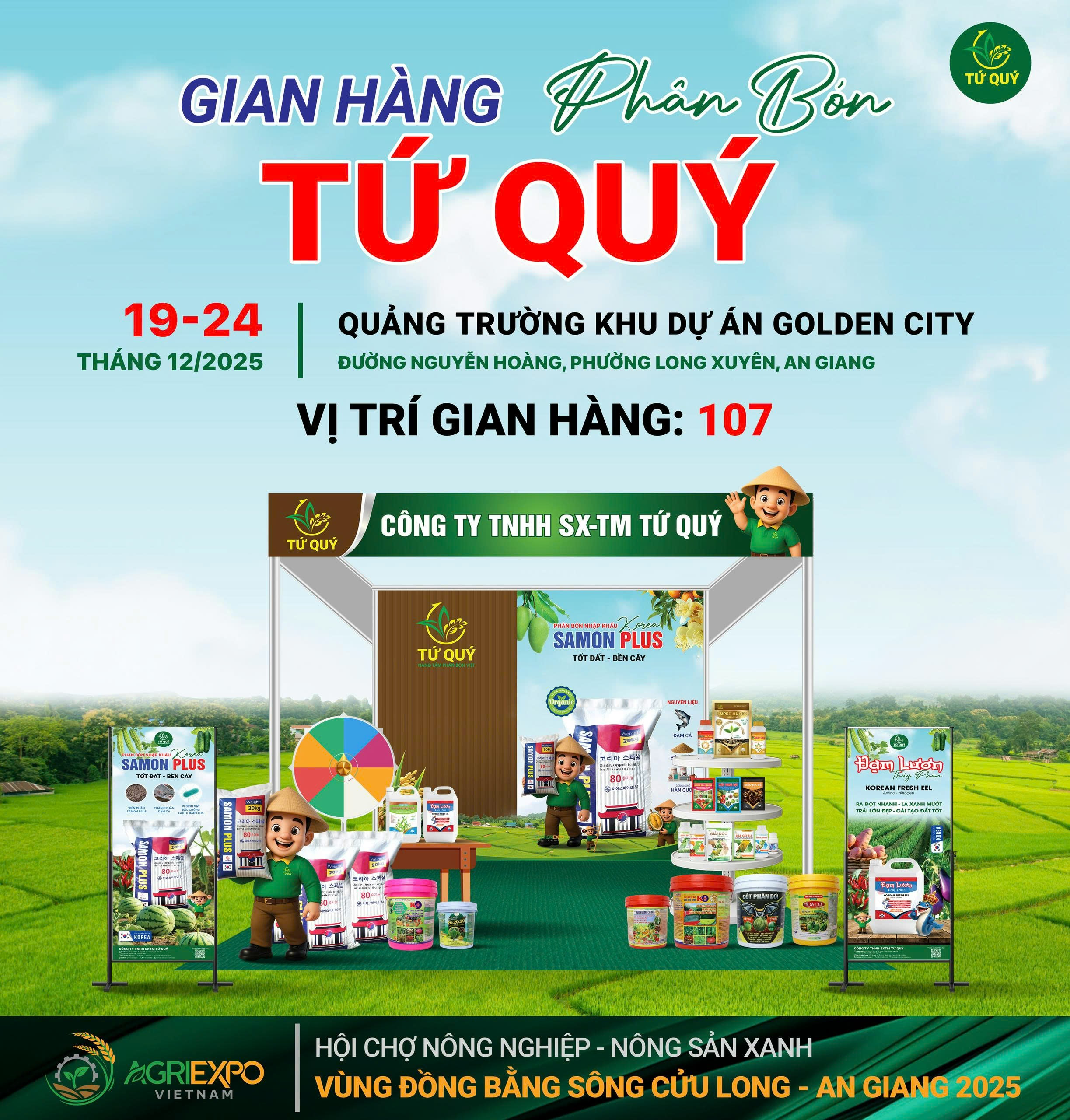 Gian hàng hội chợ Agriexpo của phân bón Tứ Quý